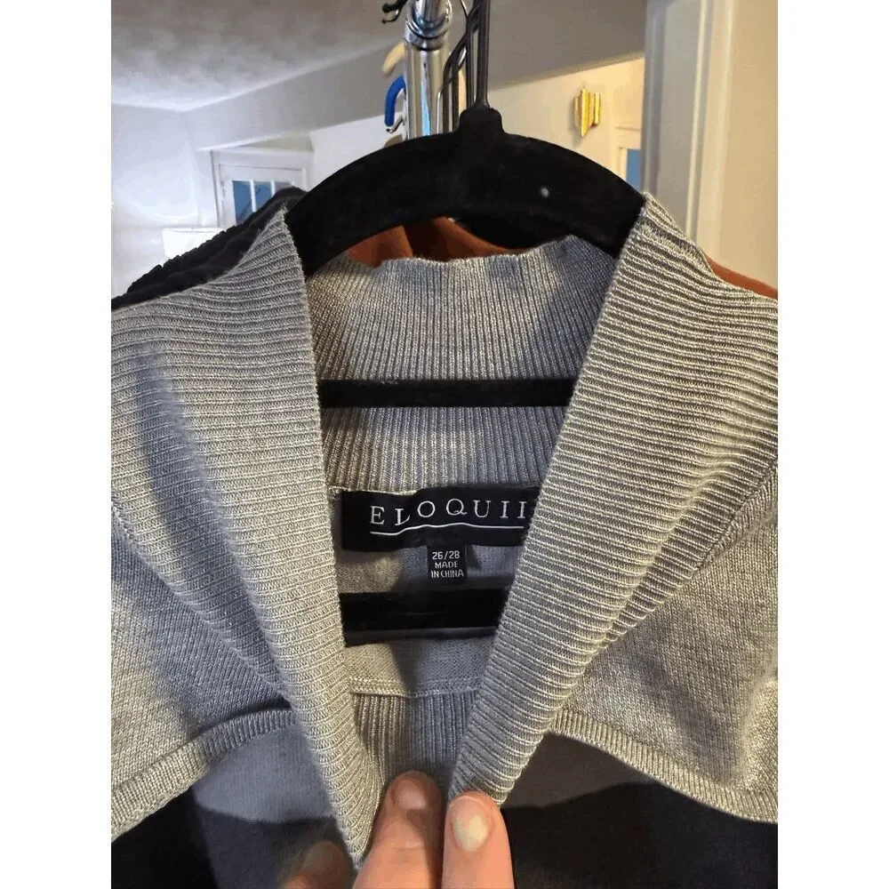 Eloquii Colorblock Sweater cutout mock turtleneck NWT